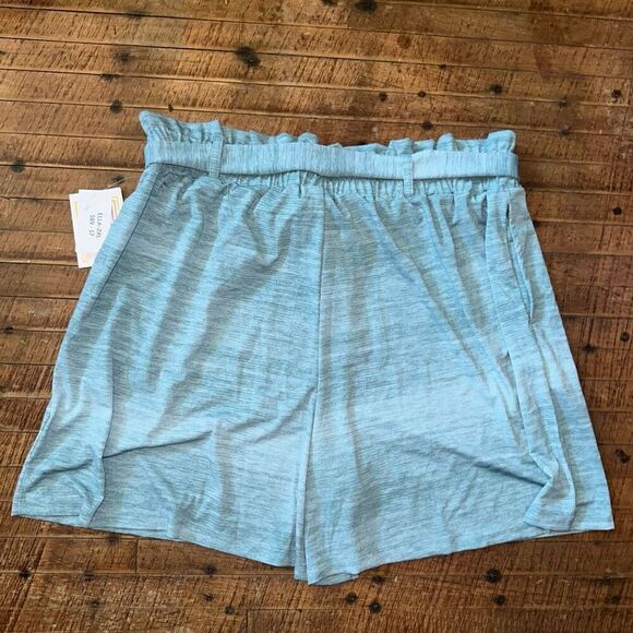 Lularoe Ella blue paper bag belted flowy knit XL shorts - Picture 5 of 5